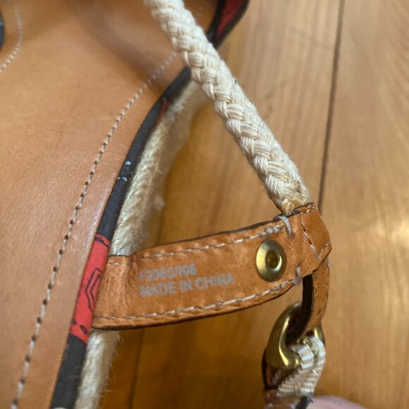 Coach‎ Vintage Catolina Brown Coach Tag Motif Espadrille Wedge Sandal 10 - Picture 4 of 5